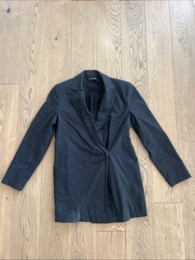 Daniela Bizzi Black Vintage Italian Made Blazer Button Jacket Size 42 Dark Goth